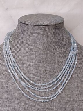 Jay King Multi-Strand Faceted Aquamarine Gemstone Necklace